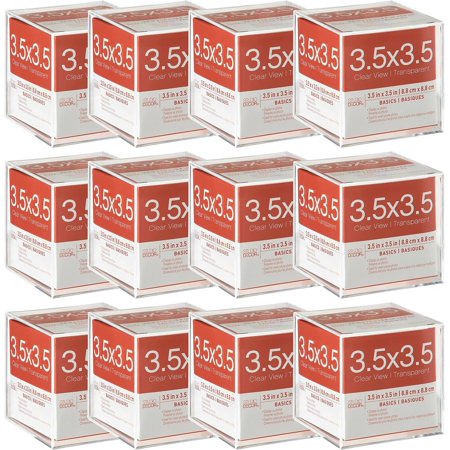 3.5" x 3.5" Acrylic Photo Cube Basics By Studio Décor - Holds 6 Images for Home, Office, & Classroom - Bulk 12 Pack