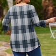 thumbnail image 5 of TQWQT Plus Size Women's Plaid Tunic Top 3/4 Sleeve Scoop Neck Comfort Blouse for Work Layering Leggings Everyday Wear 5XL, 5 of 5