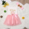 thumbnail image 4 of Toddlers Baby Girls Birthday Dress Outfits Sleeveless Vest Cute Letter Mesh Splicing Tutu Skirt +Bow Headband, 4 of 9