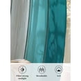 thumbnail image 6 of Sheer Curtains 54 Inch Length 2 Panels Set for Kitchen, Aqua Ombre Semi Sheer Curtains for Windows, Vintage Country Wooden Voile Window Treatments Rod Pocket Curtain, 6 of 7