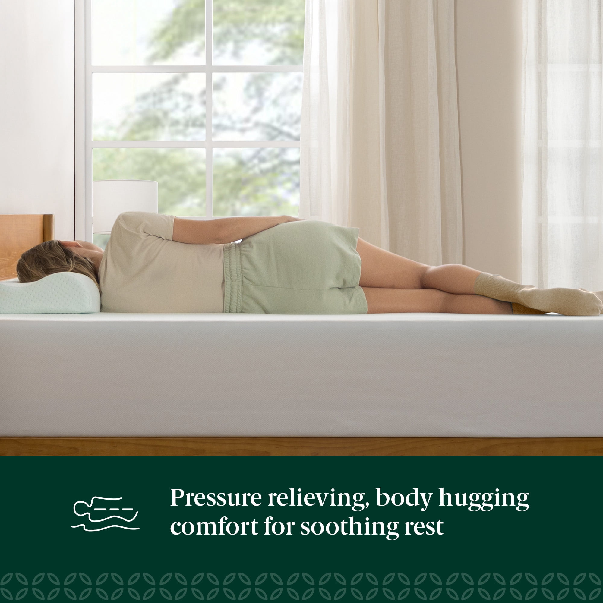 Zinus 12" King Green Tea Waterfall Memory Foam Mattress in a Box
