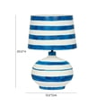 thumbnail image 3 of Positano Blue Striped Papier Mache Table Lamp, 3 of 7
