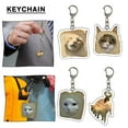 thumbnail image 3 of Soug Vintage Cute Fun Toast CAT Acrylic Keychain PendantS New, 3 of 8