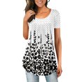 thumbnail image 5 of KISSMODA U Neck Women T Shirts Short Sleeve Loose Summer Tops Dressy Casual Tunic Blouse, 5 of 6