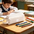 thumbnail image 7 of Double Layer Large Capacity Pencil Case Portable Cloth Pencil Bag With Handle Stationery Organizer With Double Zipper, 7 of 7