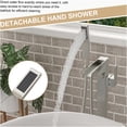thumbnail image 2 of JERFIT Freestanding Bathtub Faucet with Hand Shower, 360° Rotatable Waterfall Spout, Brushed Nickel Floor Mount Tub Filler for Standard Bathroom, 2 of 9