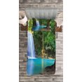 thumbnail image 3 of Ambesonne Aqua Quilted Bedspread Set 2 Pcs, Asia Thailand Jungle Trees, Twin Size, Turquoise Green Brown, 3 of 3