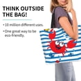 thumbnail image 2 of Salouo Red Funny Crab on Blue Stripe for Tote Bag for Women - Shoulder Shopping Bag Handbag Hobo Bags Casual Handbags Big Capacity Shopping Work Bag for Travel & Work, 2 of 8