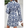 thumbnail image 2 of I AM A FASHION JUNKY Blue Floral Print V Neck Wrapped Knot Long Sleeve Dress, 2 of 8
