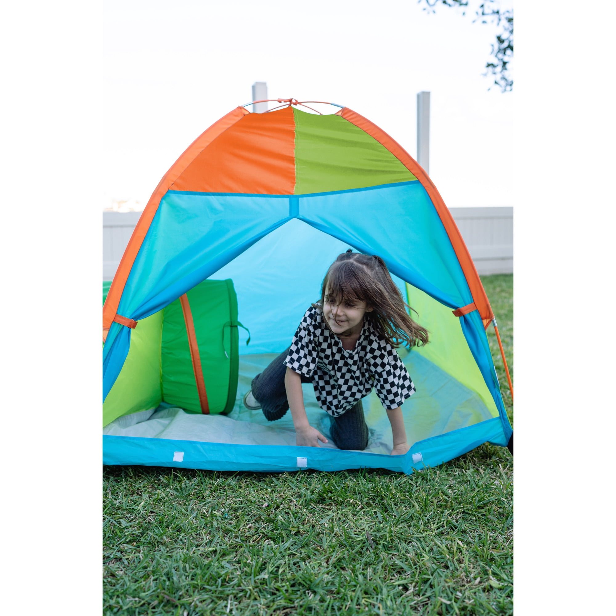 Pacific Play Tents 20432 Color Wave Tent + Tunnel Combo Kids Camping Outdoor Play Polyester, Child