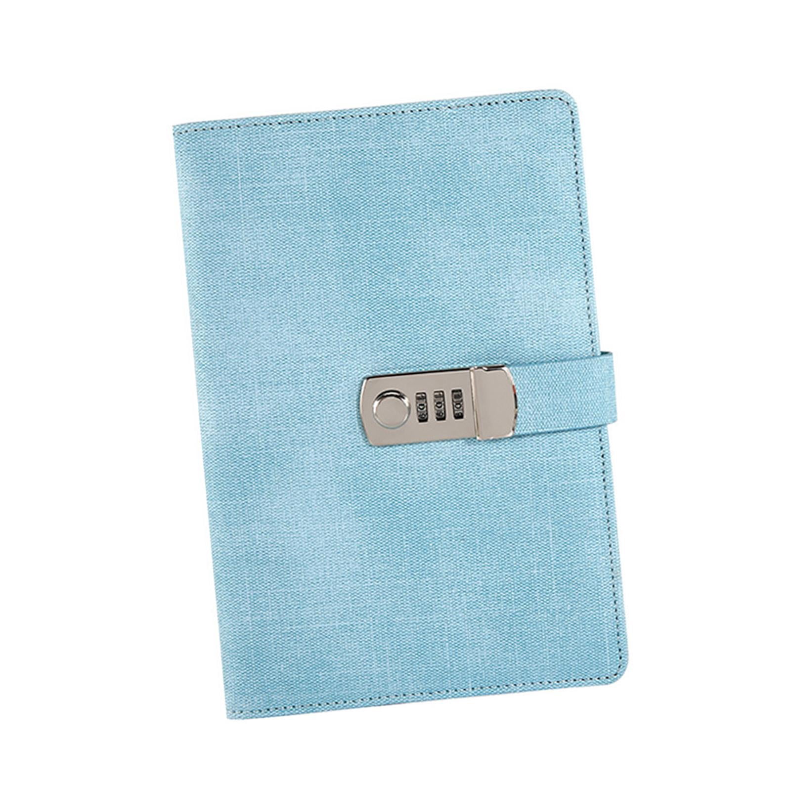 FVDPWYE Diary with Lock A5 200 Pages Notepad Lock Journal Planner Organizer Notebook Blue