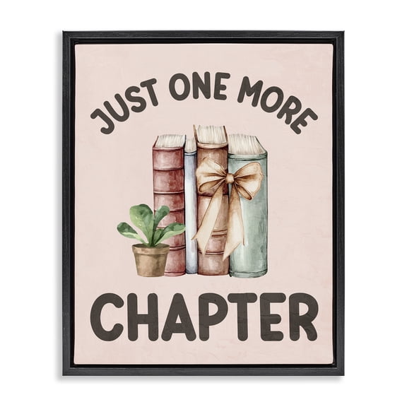 Stupell Industries Eclectic Just One More Chapter Black Floating Frame Canvas Art, 17 x 21, by Kim Allen