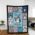 thumbnail image 3 of Lotusprinthandmade Penguin Graphic Fleece Blanket 2 Sizes (Made in US) (80"x60"), cute penguin home decor, bedroom penguin blanket, 3 of 6