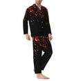 thumbnail image 2 of Susaid Colorful Sparkling Print Men's Long Sleeve Pajama Set, Two-Piece Button-Down Loungewear PJs Set, Comfortable Sleepwear for Relaxation-XX-Large, 2 of 7