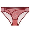 thumbnail image 2 of Women's Sheer Lace Underwear Panties Mesh Lightweight Valentine's Day Casual Underpants Briefs Womens Tummy Underwear Wine M, 2 of 9
