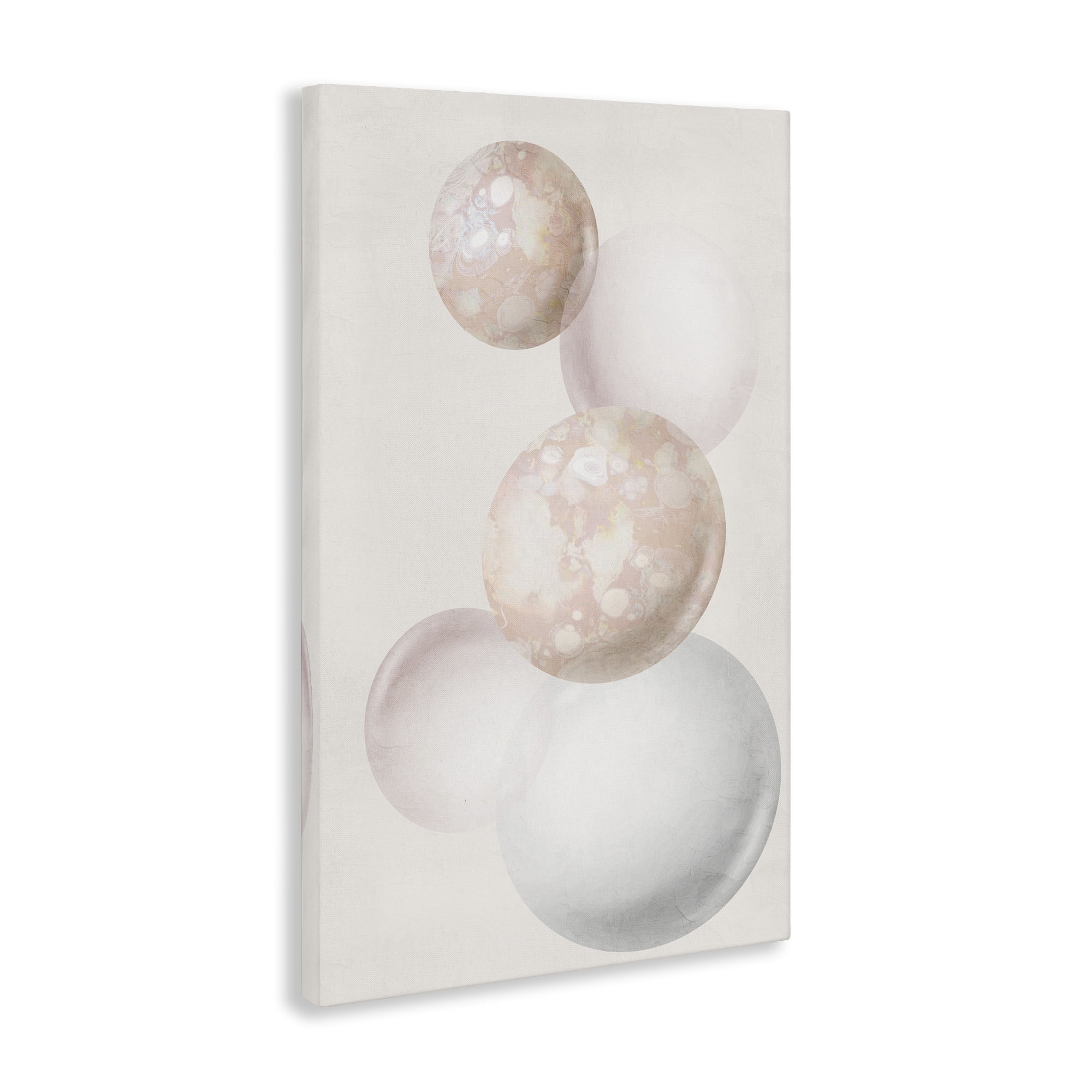 Stupell Industries Round Neutral Orbs Abstract Painting Gallery Wrapped Canvas Art Print Wall Art, 20 x 30