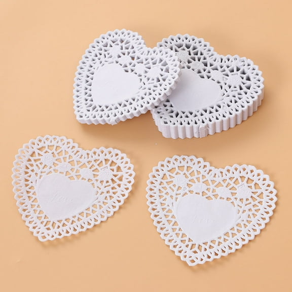 PBPBOX 250Pcs White Lace Paper Doilies for Cake Decoration and Grease Proof Food Serving