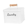 thumbnail image 3 of Luzkey Laundry Storage Container Laundry Dispenser Portable Desktop Rustproof Sturdy Wooden Handle for Household Farmhouse White, 3 of 8