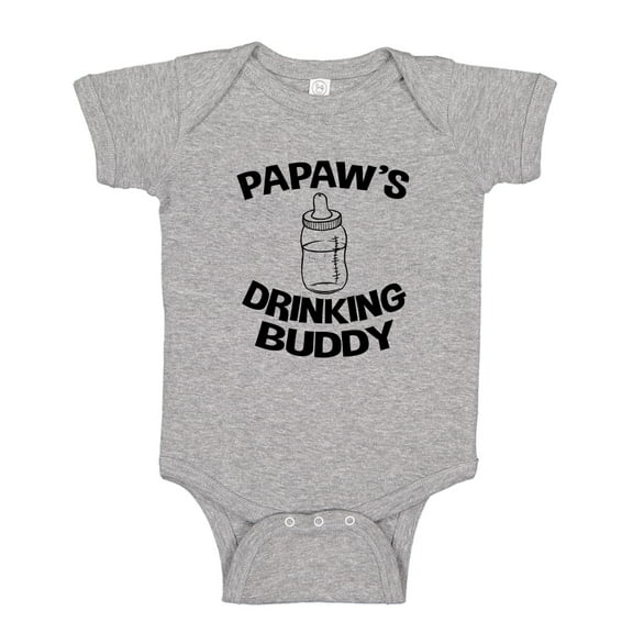 Papaw's Drinking Buddy Baby Bodysuit One Piece NB Athletic Heather