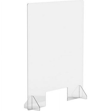 Lorell Social Distancing Barrier w/Cutout 30" Width x 7" Depth x 36" Height - 1 Each - Clear - Acrylic