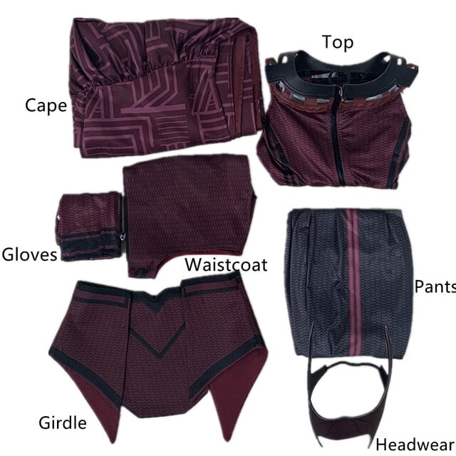 Disfraz de Cosplay de Wanda Vision Scarlet Witch Maximoff, traje de Carnaval de Halloween, máscara, disfraz de Halloween hecho a medidajuego completoMETRO Deng Xun unisex