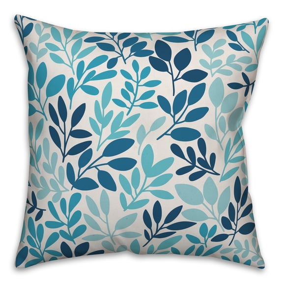 Creative Products Leaf Pattern Blue 16x16 Indoor / Outdoor Pillow