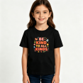 thumbnail image 2 of Girls Graphic Tees Be Kind To All Kinds Floral Letter Print Kids T Shirt Positive Tee 100% Cotton Short Sleeve Soft Tops 4-13Y, 2 of 5