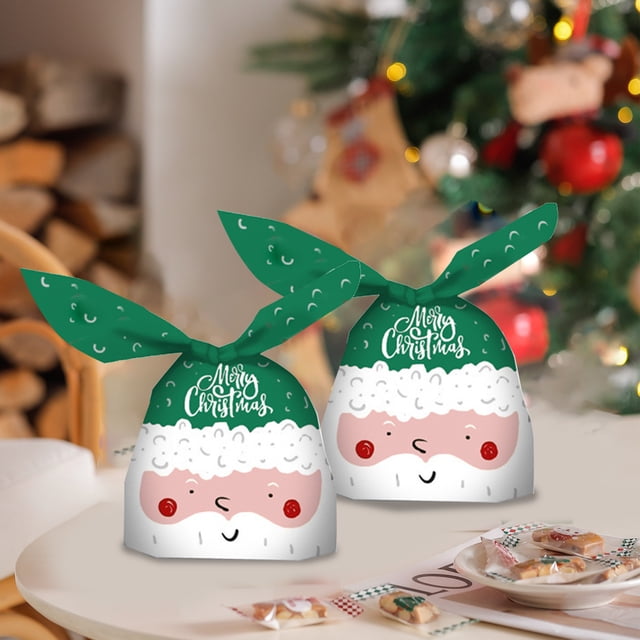 Christmas Ears Packaging Bag Candy Bag 50 Pcs Souvenir Gift Bag Baking Packaging Candy Snacks Bag Party Supplies Decoration