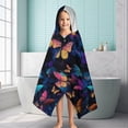thumbnail image 6 of Colorful Butterfly Starry Night Pattern Hooded Bath Towel，60"x35" for Ages 3 To 12 Kids, Quick Dry Lightweight Soft Microfiber Hood Beach Towel Cover Up for Kids, 6 of 7