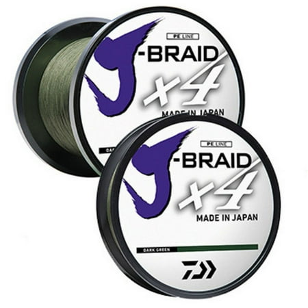 UPC: 0043178147276 | Daiwa J-Braid x4 Braided Fishing Line DARK GREEN 20lb 3000yd – JB4U20-3000DG