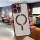 thumbnail image 3 of For Magsafe iPhone 14 Pro Case Luxury Plating Clear Magnetic Silicone Case For iPhone 13 12 11 Pro Max Soft Shockproof Cover, 3 of 5