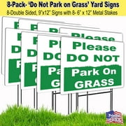 8-9x12 Please Do Not Park on the Grass Lawn Signs with H-stakes (8)