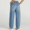thumbnail image 6 of Miqool Women's Baggy Jogger Jeans Low Rise Drawstring Elastic Denim Pants Loose Casual Workwear Pants with Pockets, 6 of 9