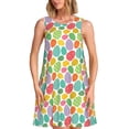 thumbnail image 1 of Fotbe colorful easter eggs Vestido de Verano sin Mangas para Mujer – Vestido Midi Línea A, Estilo Camiseta Floral, Vestido Playero Casual y Fluido, 1 of 7
