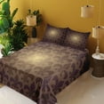 thumbnail image 2 of Ambesonne Brown Fitted & Top Sheet Set with Shams, Royal Flower, Brown, 2 of 5