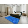 thumbnail image 5 of Ahgly Company Machine Washable Indoor Square Transitional DeepSky Blue Area Rugs, 6' Square, 5 of 7