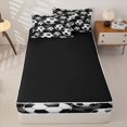 thumbnail image 4 of Homewish Football Sport Game Zipper Twin Comforter Sets with Fitted Sheet and 2 Pillowcases,Soccer Ball Gaming Zipper Bedding Set For Kids Boys,Black Reversible,4 Pieces, 4 of 7