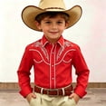 thumbnail image 2 of JAJAHO Cowboy Hippie Shirts Boys Long Sleeve Button Down Collared Casual Floral Printed Shirts For Kids 4-13Y Stylish Tops, 2 of 4