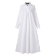 thumbnail image 2 of Robe Longue Maxi Décontractée Vintage à Manches Longues pour Femmes, Kaftan Femme, Robe de Soirée Solide - D Rouge / 5TG / Chine, 2 of 10
