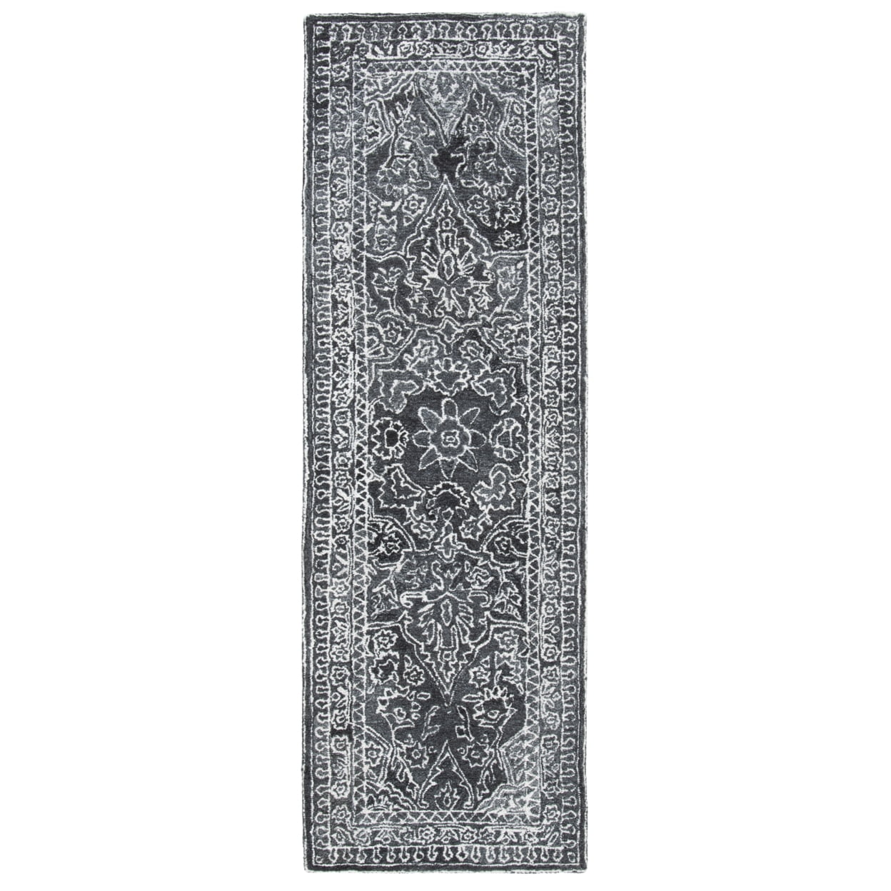 SAFAVIEH Marquee Jone Medallion Area Rug, Black/Ivory, 6' x 9'