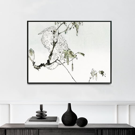 White Cockatoo Perched on a Branch - 1890–1891 | Watanabe Seitei | Premium Fine Art Print | 19th Century Japanese | Woodblock Printing | Botanical | Plant Art | Nature Art