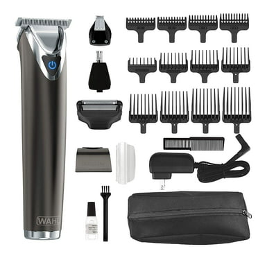 WAHL 9818-5001 Stainless Steel Lithium Ion Men's Multi Purpose Beard Facial  Trimmer and Total Body Groomer
