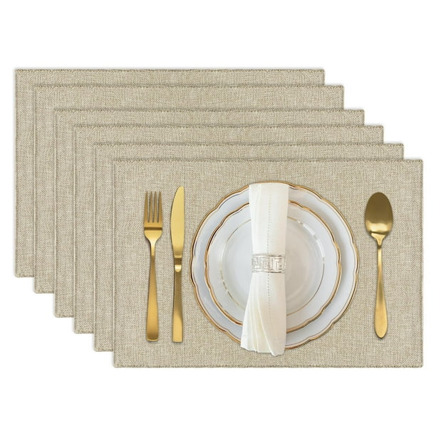 Mantel individual para mesa 100% algodón para Comedor, rectangulares, Tela Tejida de Dos capas, 45×30cm, Suave y Duradera, ,tapete de mesa individual para 6 personas