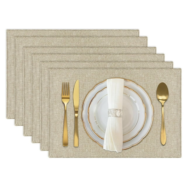 Mantel individual para mesa 100% algodón para Comedor, rectangulares, Tela Tejida de Dos capas, 45×30cm, Suave y Duradera, ,tapete de mesa individual para 6 personas