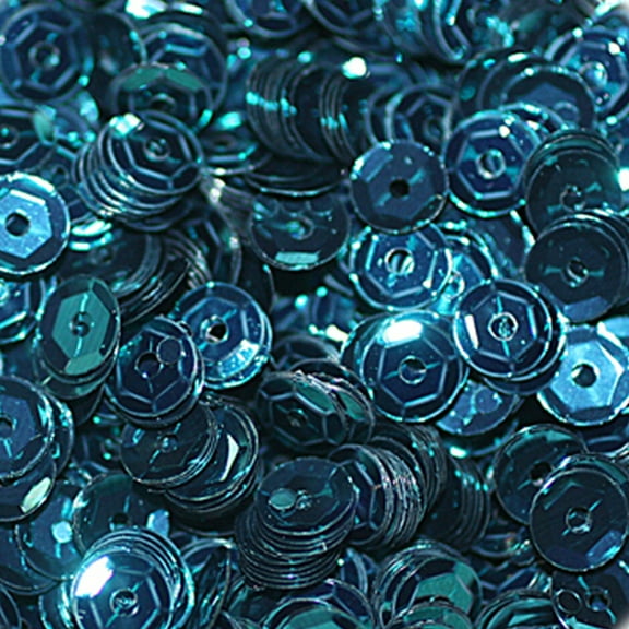 Turquoise Peacock Cup Sequins 5mm Shiny Metallic Made in USA