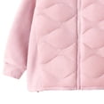thumbnail image 4 of Luvrsol Girls Quilted Hooded Jacket, Zip‑Up Mixed Fabric Warm Casual Outerwear for Kids 110-170, 4 of 4