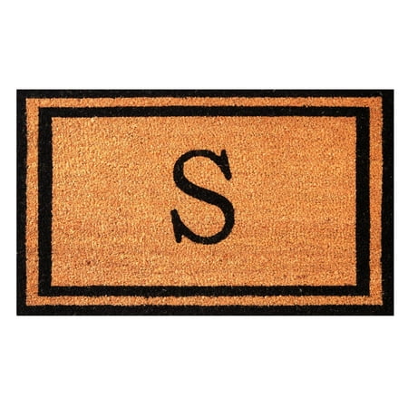 Envelor Home And Garden Customized Monogram S Coir Doormat Coco Welcome Mat Outdoor Rugs Non Slip Outside Front Door Mat Personalized Monogrammed Shoe