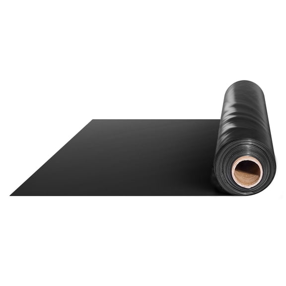 10 Mil Heavy Duty Plastic Sheeting Roll 5' x 100' Black Polyethylene Cover Multi Purpose Painters Tarp Crawl Space Vapor Barrier