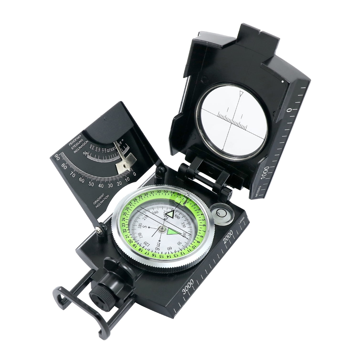 2 Pack,Black,Camping Survival Compass Glow in The Dark Military Compass Survival Gearfor for Hiking, Camping,Backpacking, Outdoor Activities，K4074