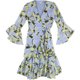 thumbnail image 1 of Vestido cruzado bar III para mujer con volantes azul XX-Small, 1 of 2